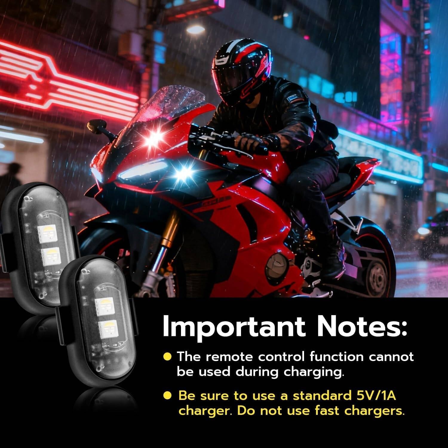 4PCS Wireless Car Interior LED Lights With Remote  7-Colour LED Lights For Signal Reminder & Decoration  Multi-Scene Use For Car Interior, Motorcycle & Temporary Needs  Portable LED Light Set